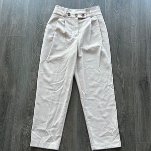 Topshop cream high waisted suit trousers